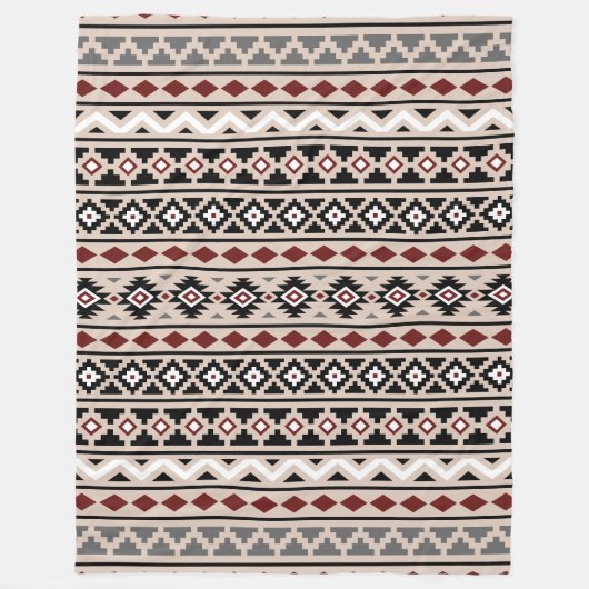 Aztec Essence II Pattern Black White Grey Fleece Deken (Voorkant)