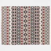 Aztec Essence II Pattern Black White Grey Fleece Deken (Voorkant (Horizontaal))