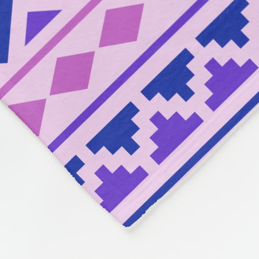 Aztec Essence II Pattern Pinks Blue Paars Fleece Deken (Hoek)