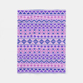 Aztec Essence II Pattern Pinks Blue Paars Fleece Deken (Voorkant)