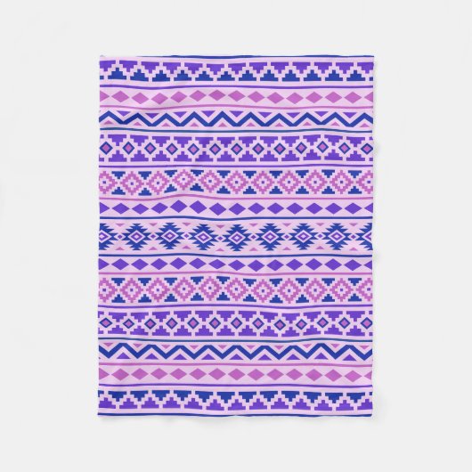 Aztec Essence II Pattern Pinks Blue Paars Fleece Deken (Voorkant)