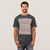 Aztec Essence II PTN Red Blue Gold Cream T-shirt (Voorkant volledig)