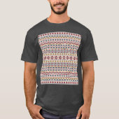 Aztec Essence II PTN Red Blue Gold Cream T-shirt (Voorkant)