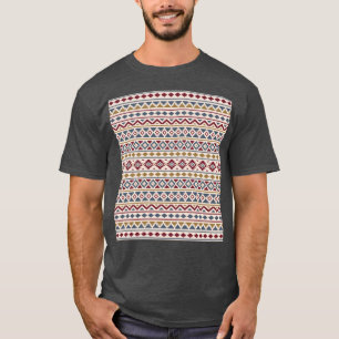 Aztec Essence II PTN Red Blue Gold Cream T-shirt