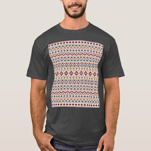 Aztec Essence II PTN Red Blue Gold Cream T-shirt (Voorkant)