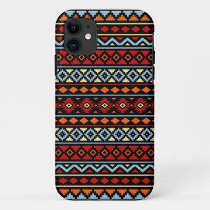 Aztec Essence II PTN rood blauw Sinaasappel geel z iPhone 11 Hoesje