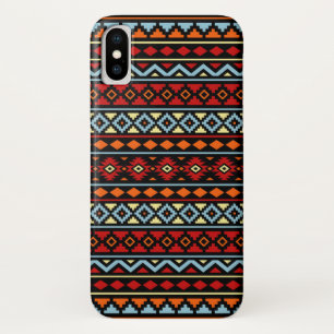 Aztec Essence II PTN rood blauw Sinaasappel geel z iPhone X Hoesje