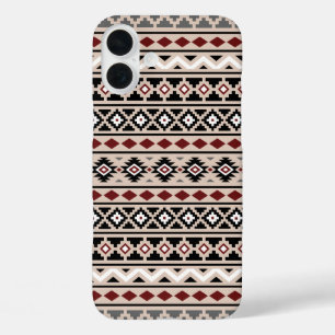 Aztec Essence II PTN Zwart Wit Grijs Rood Zand iPhone 16 Plus Hoesje