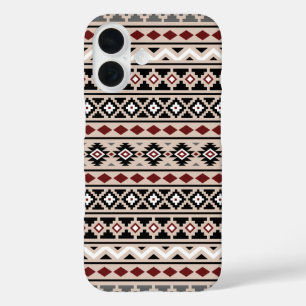 Aztec Essence II PTN Zwart Wit Grijs Rood Zand iPhone 16 Hoesje