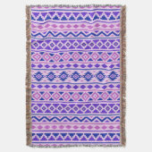 Aztec Essence II Verticaal tn Pinks Blue Paars Deken (Voorkant Verticaal)