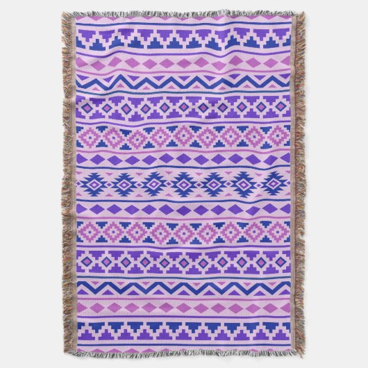 Aztec Essence II Verticaal tn Pinks Blue Paars Deken (Voorkant Verticaal)