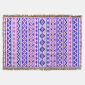 Aztec Essence II Verticaal tn Pinks Blue Paars Deken (Voorkant)
