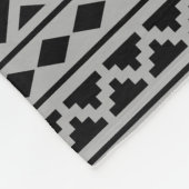 Aztec Essence Pattern II Black White Grey Fleece Deken (Hoek)