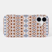 Aztec Essence Pattern II Rust Blue Cream iPhone 16 Hoesje (Achterkant horizontaal)