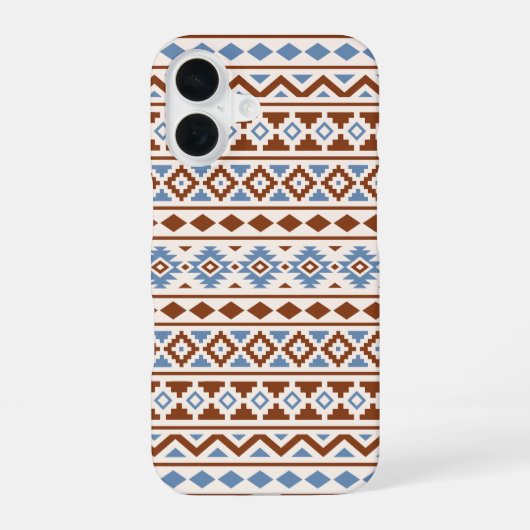 Aztec Essence Pattern II Rust Blue Cream iPhone 16 Hoesje (Achterkant)