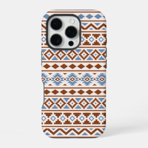 Aztec Essence Pattern II Rust Blue Cream iPhone 16 Pro Hoesje