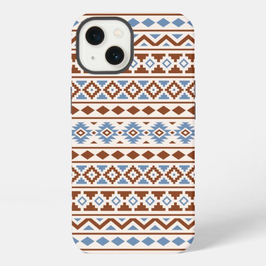 Aztec Essence Pattern II Rust Blue Cream iPhone Hoesje (Achterkant)