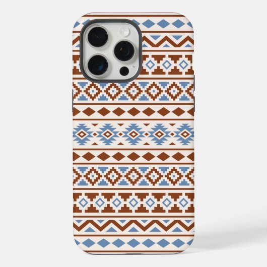 Aztec Essence Pattern II Rust Blue Cream iPhone Hoesje (Achterkant)