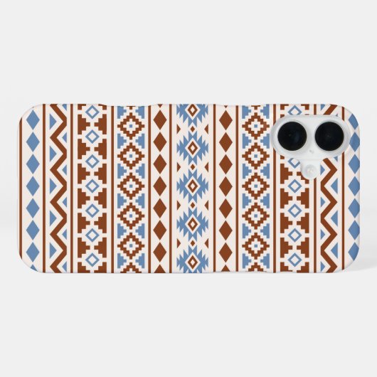 Aztec Essence Pattern II Rust Blue Cream iPhone Hoesje (Achterkant horizontaal)