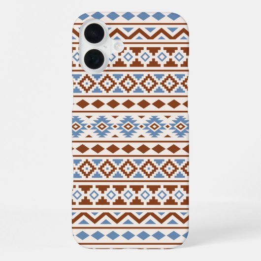 Aztec Essence Pattern II Rust Blue Cream iPhone Hoesje (Achterkant)