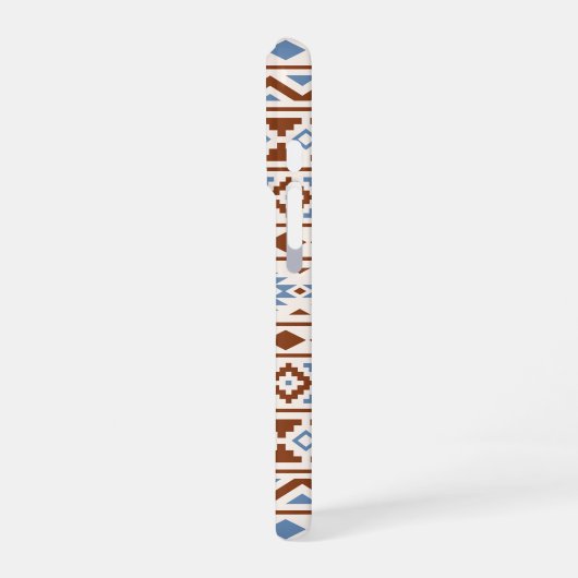 Aztec Essence Pattern II Rust Blue Cream iPhone Hoesje (Linkerkant)