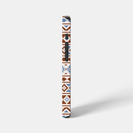 Aztec Essence Pattern II Rust Blue Cream iPhone Hoesje (Linkerkant)