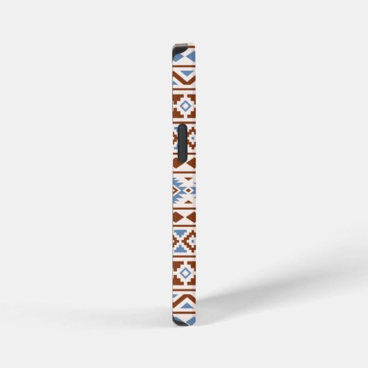 Aztec Essence Pattern II Rust Blue Cream iPhone Hoesje (Rechterkant)