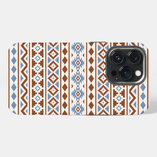 Aztec Essence Pattern II Rust Blue Cream iPhone Hoesje (Achterkant horizontaal)
