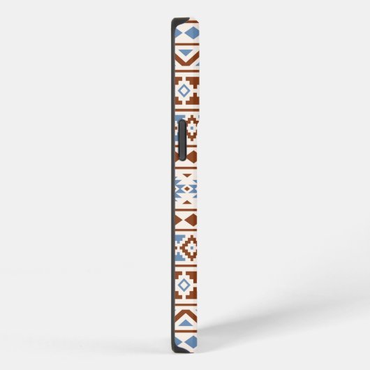 Aztec Essence Pattern II Rust Blue Cream iPhone Hoesje (Rechterkant)