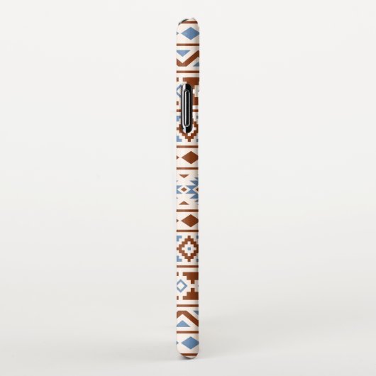Aztec Essence Pattern II Rust Blue Cream iPhone Hoesje (Rechterkant)