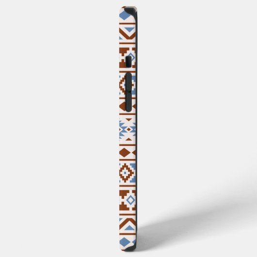 Aztec Essence Pattern II Rust Blue Cream iPhone Hoesje (Linkerkant)