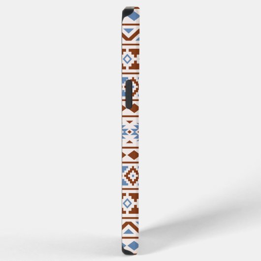 Aztec Essence Pattern II Rust Blue Cream iPhone Hoesje (Rechterkant)