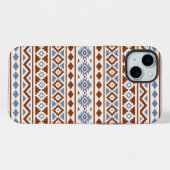Aztec Essence Pattern II Rust Blue Cream iPhone Hoesje (Achterkant horizontaal)