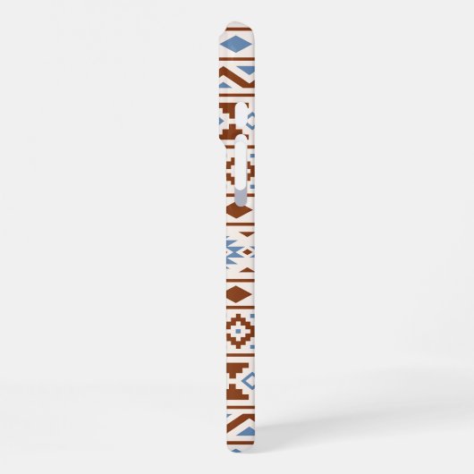 Aztec Essence Pattern II Rust Blue Cream iPhone Hoesje (Linkerkant)