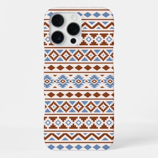 Aztec Essence Pattern II Rust Blue Cream iPhone Hoesje (Achterkant)