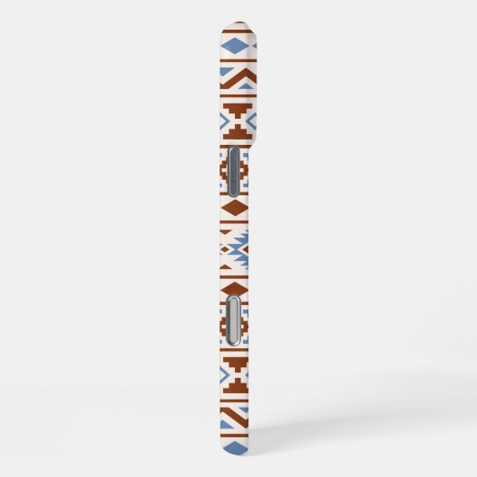 Aztec Essence Pattern II Rust Blue Cream iPhone Hoesje (Rechterkant)