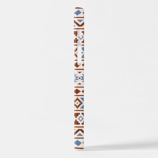 Aztec Essence Pattern II Rust Blue Cream iPhone Hoesje (Linkerkant)