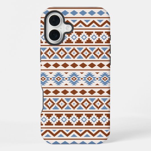 Aztec Essence Pattern II Rust Blue Cream iPhone Hoesje (Achterkant)