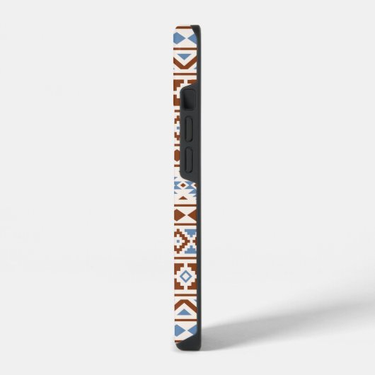 Aztec Essence Pattern II Rust Blue Cream iPhone Hoesje (Linkerkant)