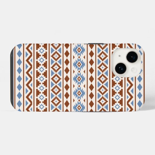 Aztec Essence Pattern II Rust Blue Cream iPhone Hoesje (Achterkant horizontaal)