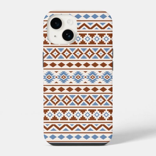 Aztec Essence Pattern II Rust Blue Cream iPhone Hoesje (Achterkant)