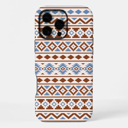 Aztec Essence Pattern II Rust Blue Cream iPhone Hoesje (Achterkant)