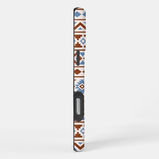 Aztec Essence Pattern II Rust Blue Cream iPhone Hoesje (Rechterkant)