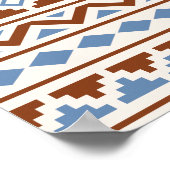 Aztec Essence Pattern II Rust Blue Cream Poster (Hoek)