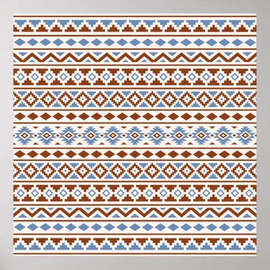 Aztec Essence Pattern II Rust Blue Cream Poster (Voorkant)