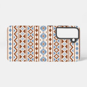 Aztec Essence Pattern II Rust Blue Cream Samsung Galaxy Hoesje (Achterkant horizontaal)