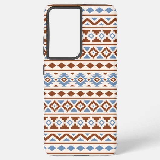 Aztec Essence Pattern II Rust Blue Cream Samsung Galaxy Hoesje (Achterkant)