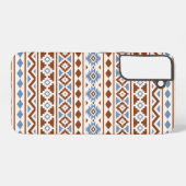 Aztec Essence Pattern II Rust Blue Cream Samsung Galaxy Hoesje (Achterkant horizontaal)