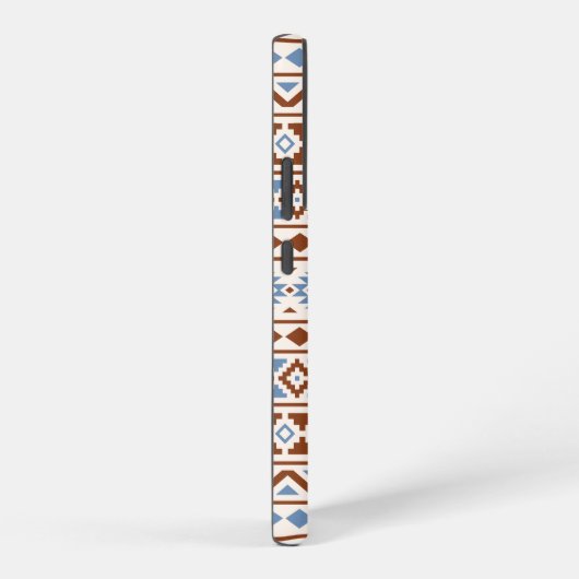 Aztec Essence Pattern II Rust Blue Cream Samsung Galaxy Hoesje (Rechterkant)