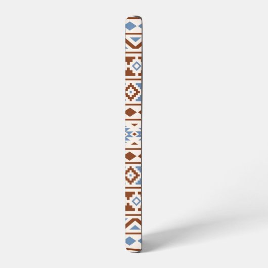 Aztec Essence Pattern II Rust Blue Cream Samsung Galaxy Hoesje (Linkerkant)